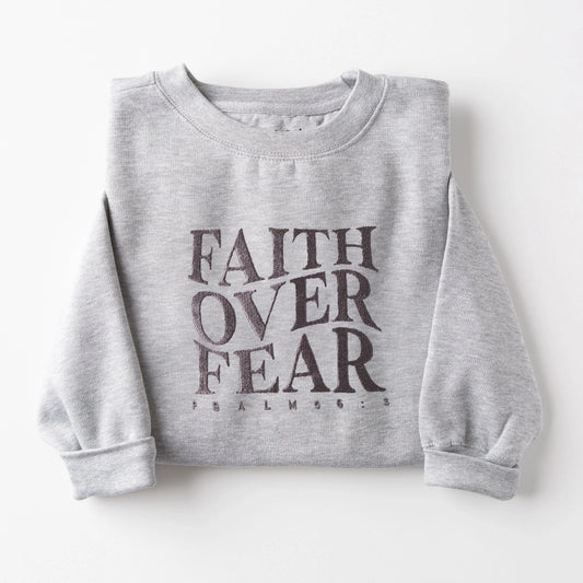 A Faith Over Fear Hoodie grey